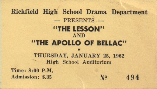 Ticket to the One Act Plays